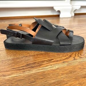 Robert Clergerie black leather sandals